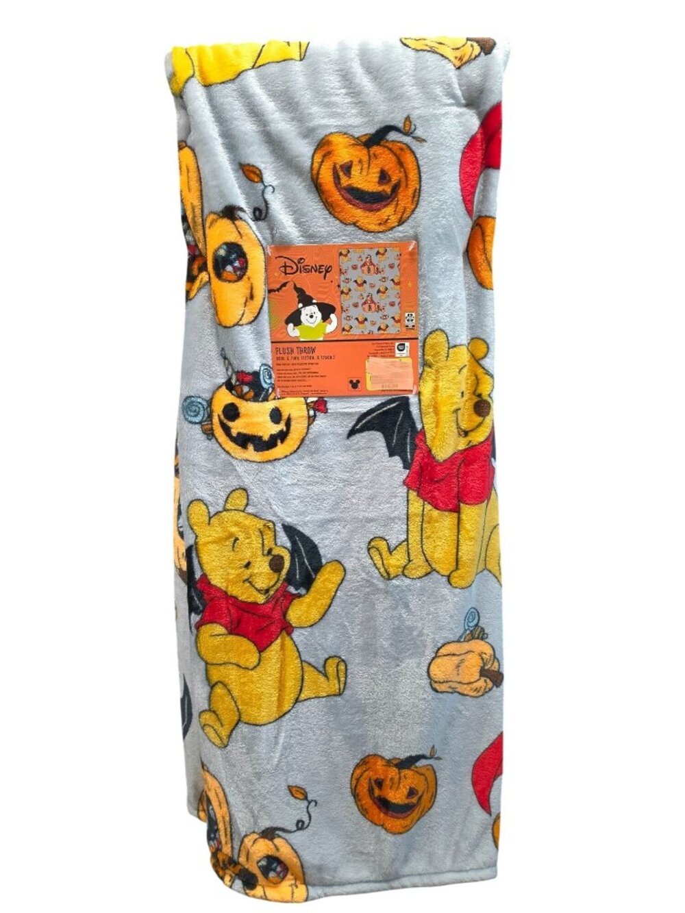 Disney Winnie the Pooh Pumpkins Halloween Plush Throw Blanket